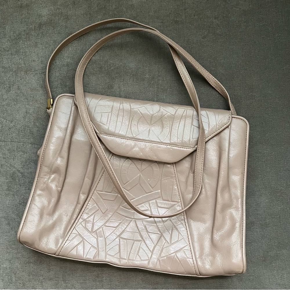 Elegant Beige Handbag Bullock’s Vintage Leather Purse Crossbody
